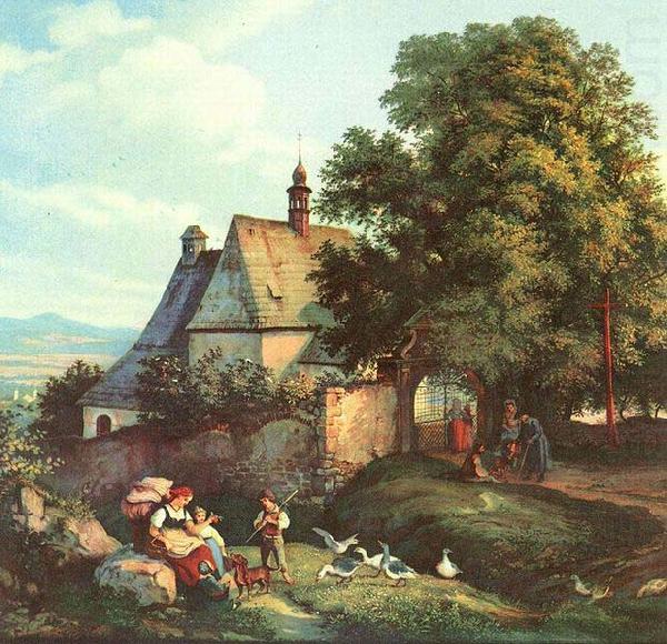 Adrian Ludwig Richter St.-Annen-Kirche zu Graupen in Bohmen china oil painting image